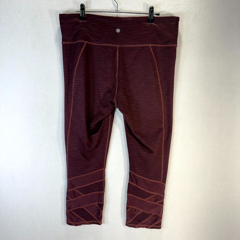 Athleta Maroon Workout Capri Pants Womens Size L